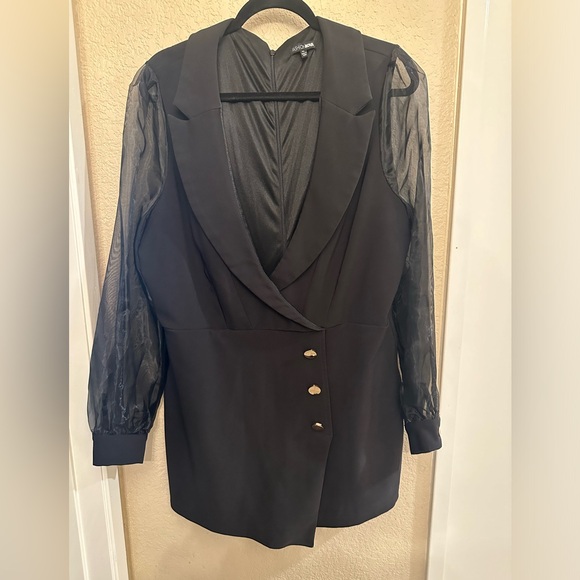 Blazer Romper - Black - Picture 2 of 9
